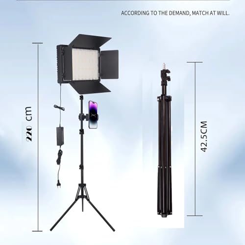 ADZOY Premium Combo of Pro LED 800 Upto 14 Inch with 1200 LED Light | Camera Flash | Power Adaptor | Dimming Knobs | 7 Feet Adjustable Metal Tripod with Clamp & Bracket for Video Photo Studio Lighting - Image 2