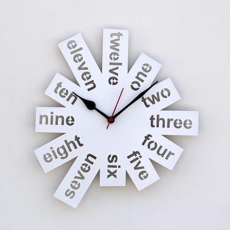 Craftter 12Inch MDF Wooden Wall Clock Stylish Antique Hanging Clock for Home Office Living Room Dcor White - Image 1