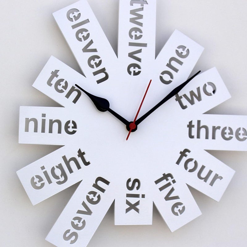 Craftter 12Inch MDF Wooden Wall Clock Stylish Antique Hanging Clock for Home Office Living Room Dcor White - Image 3