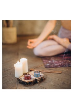 Grab Mantra مجموعة أدوات صنع الشموع DIY، أدوات حرفية، تتضمن وعاء صب، فتائل، حامل فتائل لاصقة، علب شمع العسل، صبغة بلونين وملعقة  - Image 4