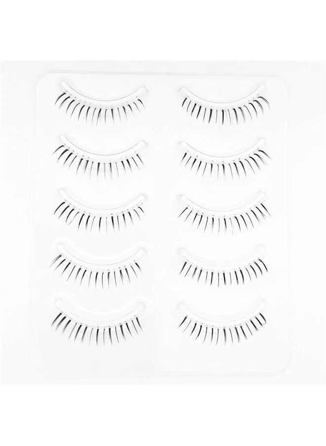 False Eyelashes Bottom Lashes Natural Look Wispy Clear Band Lower Lash Extension Soft Invisible Under Eyelashes 6mm 5Pairs (Bottom Lashes Daring)