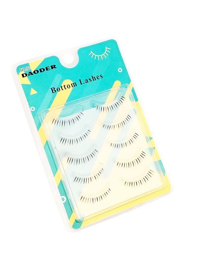 False Eyelashes Bottom Lashes Natural Look Wispy Clear Band Lower Lash Extension Soft Invisible Under Eyelashes 6mm 5Pairs (Bottom Lashes Daring)