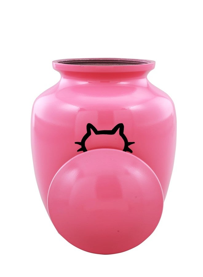 URNS OF DIGNITY Pet Urn for Dogs and Cats Ashes-A Loving Resting Place for Your Special Pet,Cat and Dog Urns for Ashes,Pet Cremation Urns Up to 85 Cubic Inches:with Velvet Bag (Non Customize, Pink(Cat)) - Image 3