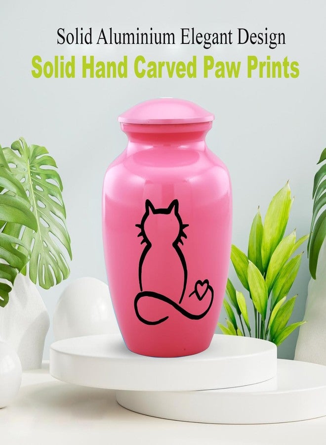 URNS OF DIGNITY Pet Urn for Dogs and Cats Ashes-A Loving Resting Place for Your Special Pet,Cat and Dog Urns for Ashes,Pet Cremation Urns Up to 85 Cubic Inches:with Velvet Bag (Non Customize, Pink(Cat)) - Image 4