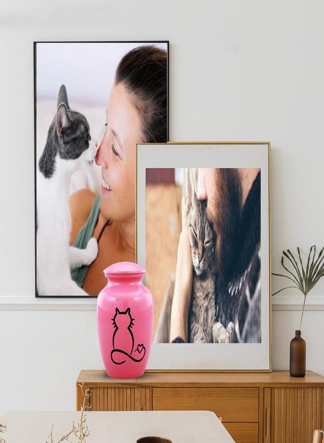 URNS OF DIGNITY Pet Urn for Dogs and Cats Ashes-A Loving Resting Place for Your Special Pet,Cat and Dog Urns for Ashes,Pet Cremation Urns Up to 85 Cubic Inches:with Velvet Bag (Non Customize, Pink(Cat)) - Image 5
