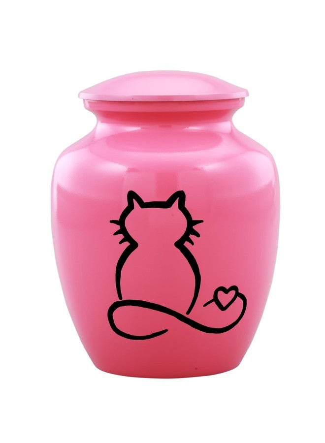 URNS OF DIGNITY Pet Urn for Dogs and Cats Ashes-A Loving Resting Place for Your Special Pet,Cat and Dog Urns for Ashes,Pet Cremation Urns Up to 85 Cubic Inches:with Velvet Bag (Non Customize, Pink(Cat)) - Image 2