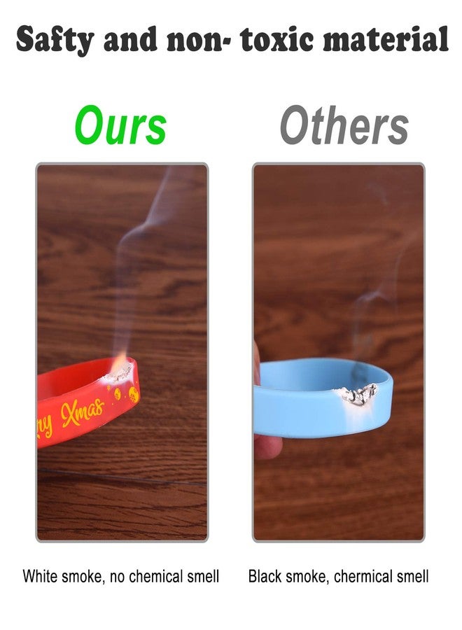 FEPITO 70 Pieces Christmas Silicone Wristbands Rubber Band Bracelets for Christmas Party Decoration Supplies 7 Merry Xmas Style - Image 4