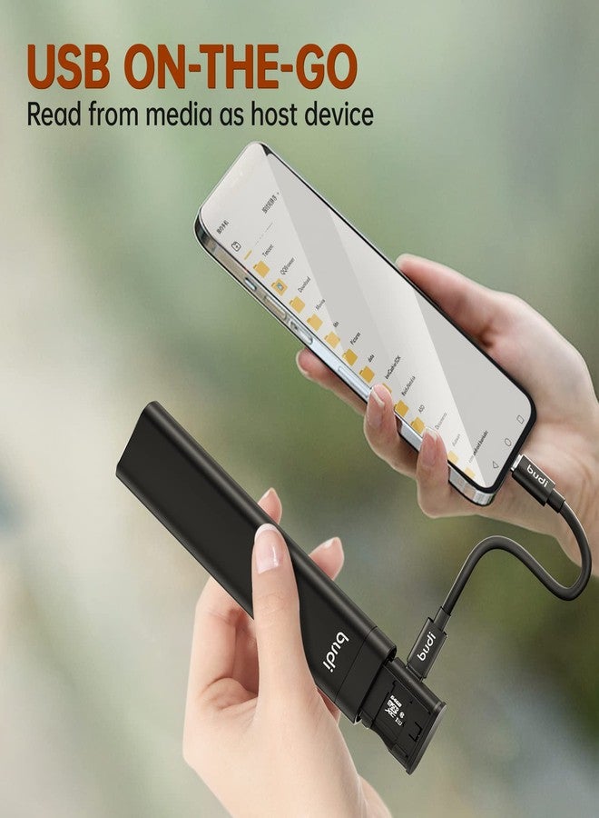 بودي كابل بيانات متعدد الوظائف 9 في 1 من بودي مزود بقارئ بطاقات USB من النوع C ومحول ذاكرة Micro SD عالي السرعة، مناسب لكاميرات الهواتف المحمولة وأجهزة الكمبيوتر. - Image 3