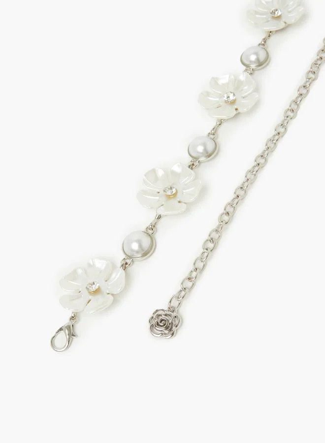 Styli  Floral Pearl Chain Belt for Women | Best Price UAE