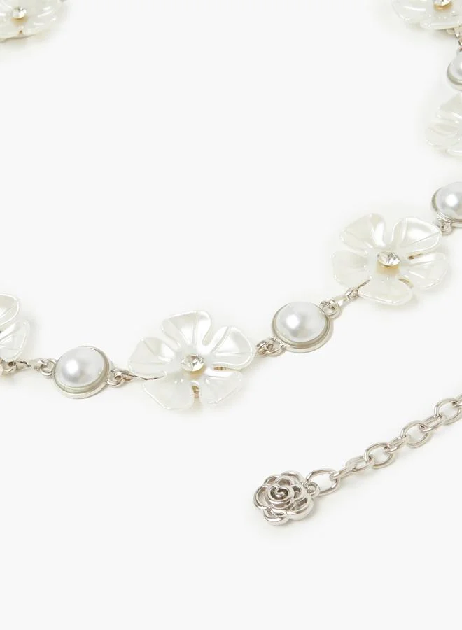 Styli  Floral Pearl Chain Belt for Women | Best Price UAE