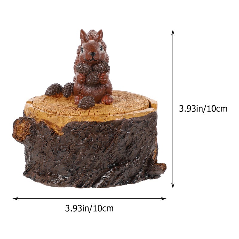 حاوية سطح المكتب الراتنجية المدمجة لرماد السجائر على شكل سنجاب هدية تزيينية للمكتب المنزلي - Image 3