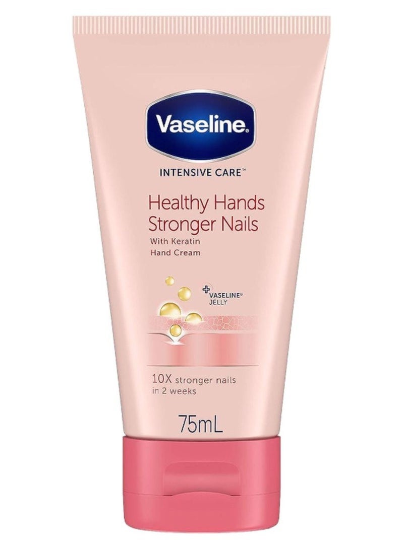 فازلين كريم فازلين للعناية المركزة لليدين، للأظافر القوية والأيدي الصحية، مع الكيراتين والهلام، 75 مل - Image 1