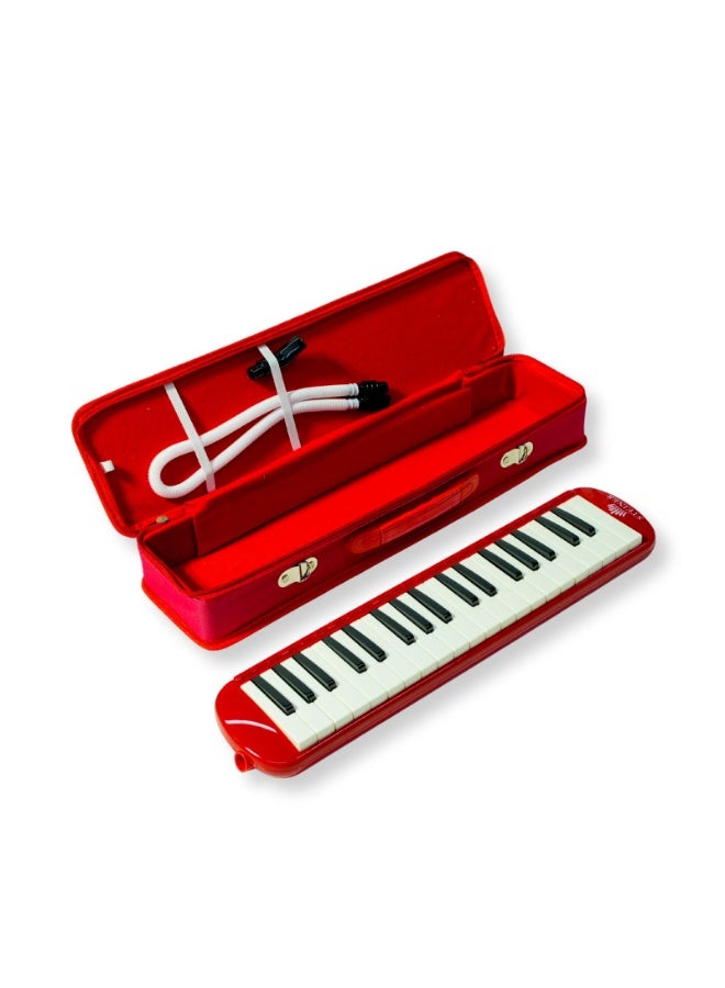 Steiner 37-Key Melodica GSM-08 – Bold & Portable Wind Keyboard Instrument with Case & Mouthpiece – Red Finish - Image 2