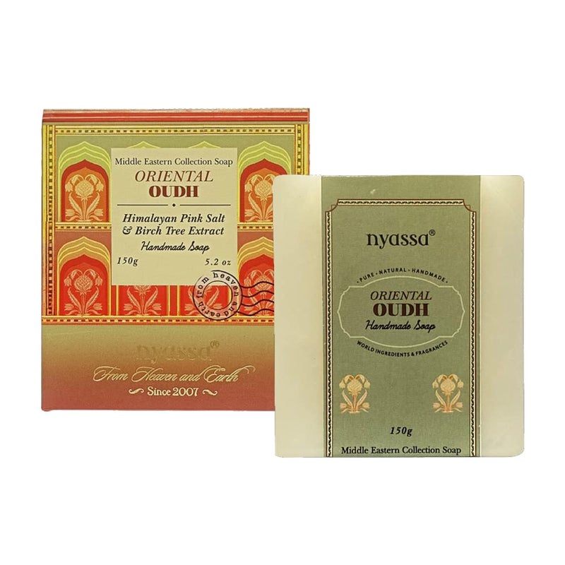 Nyassa Oriental Oudh Luxurious Handmade Natural Bathing SoapHimalayan Pink Salt With Vitamin ELong Lasting FragranceMoisturizerCleanser Detoxifying150gm - Image 3