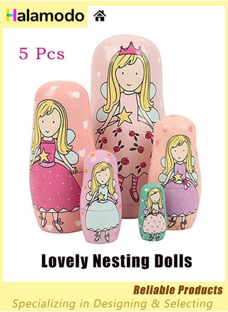 5 PCS Russian Nesting Dolls, Wood Matryoshka Doll, Montessori Educational Toy, Princess Shaped Nesting Doll Toys, for Toddlers Children 3 Years Up, Birthday Decoration Wishing Gift - pzsku/Z0997A52A9CC4EEE2F3E4Z/45/_/1702556873/20436af6-7f34-4286-b95a-b37104e84e87