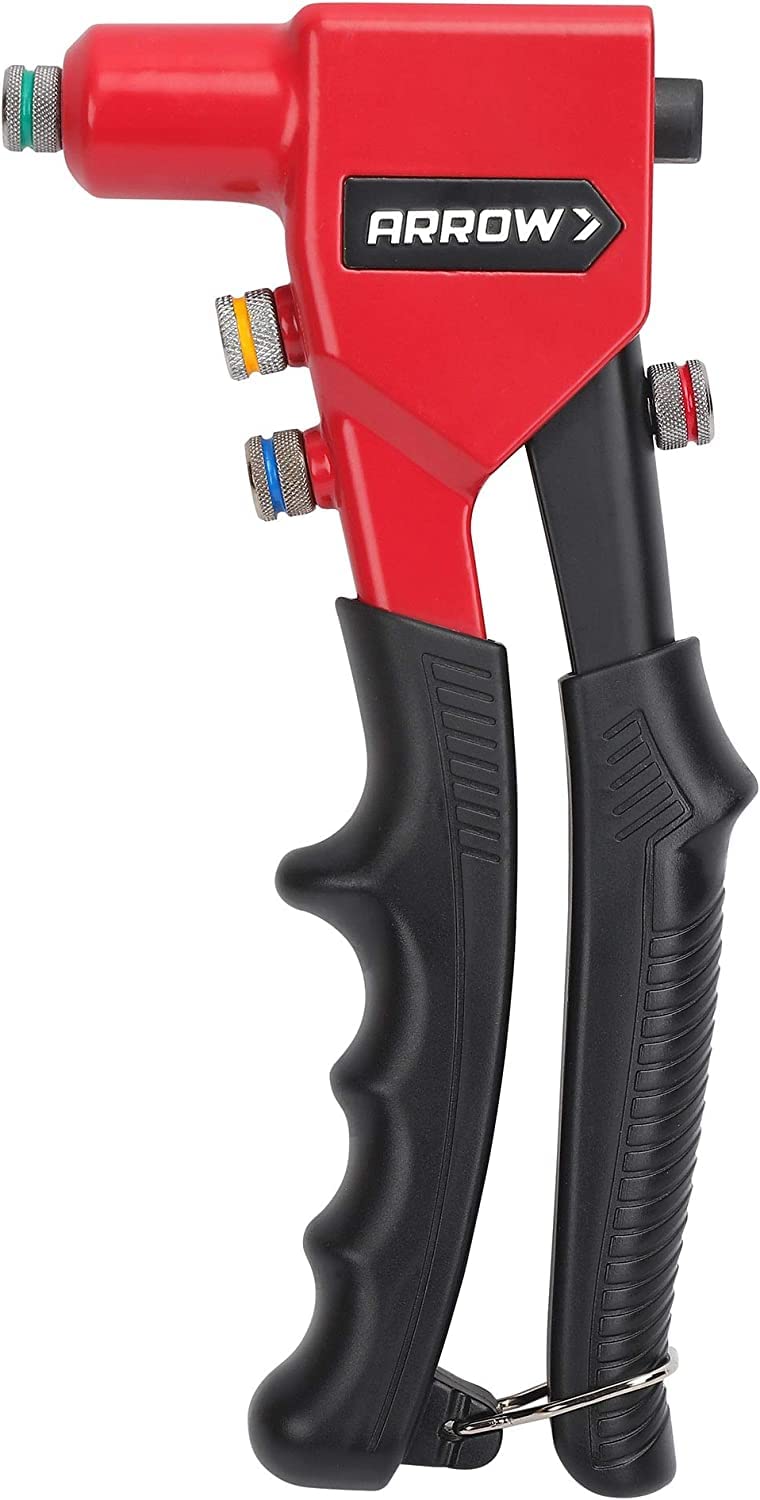 Arrow Fastener مسدس ريفيت يدوي Arrow RT188M بيد واحدة، ريفتر للمعادن، القماش، الجلد، وإصلاح السيارات، يستخدم ريفيتات عمياء بحجم 3/32 بوصة، 1/8 بوصة، 5/32 بوصة، 3/16 بوصة - Image 2