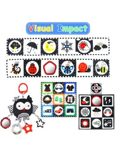 NIBEMINENT Black and White High Contrast Baby Toys 0-6 Months with Mirror, Crinkle and Rattles, Soft Baby Toys for Brain Development Montessori Sensory Tummy Time Toys Newborn Infant Toys for 0 3 6 9 Months Old  - Image 4