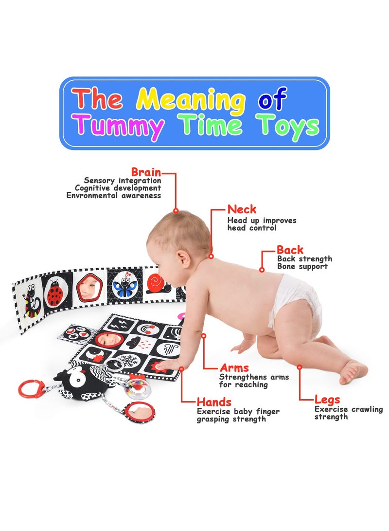 NIBEMINENT Black and White High Contrast Baby Toys 0-6 Months with Mirror, Crinkle and Rattles, Soft Baby Toys for Brain Development Montessori Sensory Tummy Time Toys Newborn Infant Toys for 0 3 6 9 Months Old - Image 5