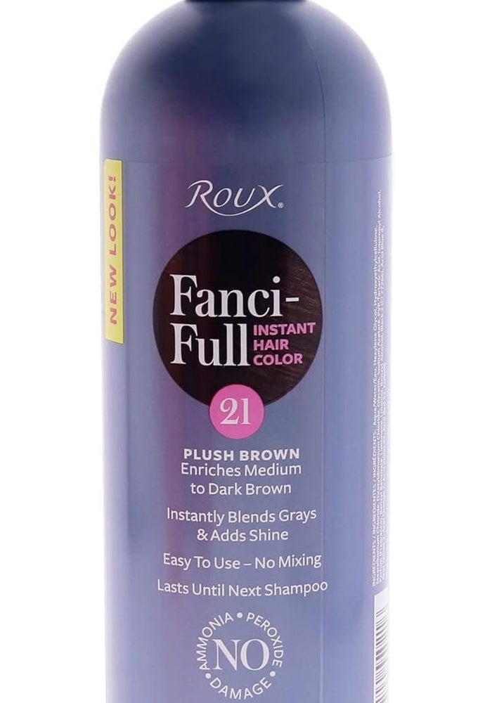 Roux Fanci-Full Instant Hair Color Rinse, 21 Plush Brown, 15.2 Fl Oz - Enriches Medium to Dark Brown - Image 1