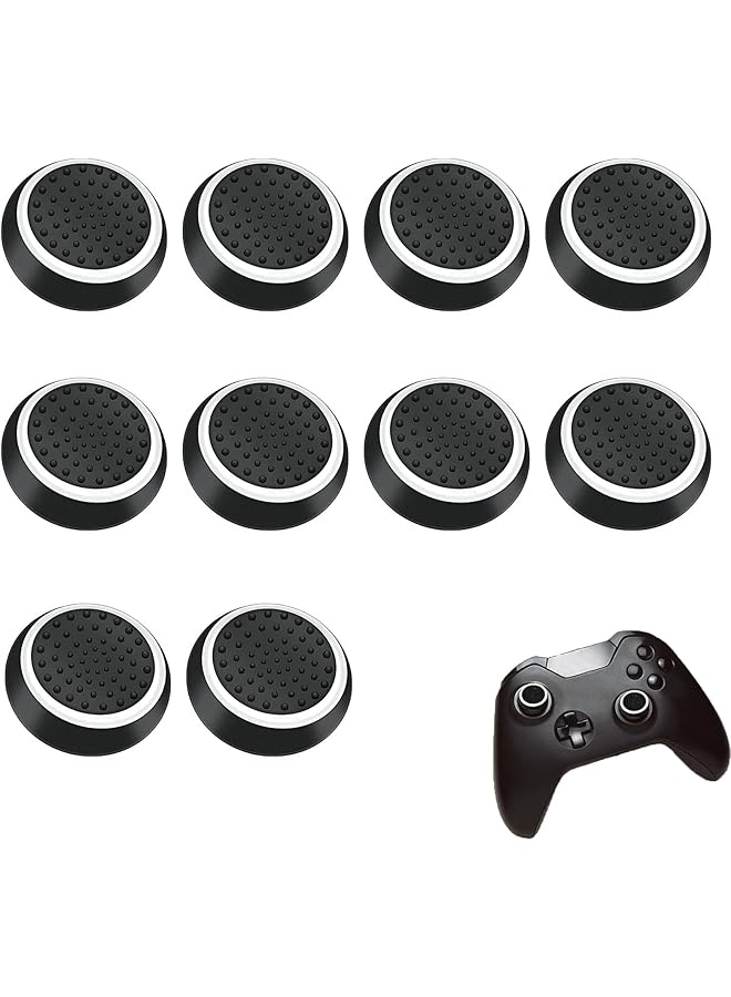 10Pcs Controller Grips Thumb Grips Controller Thumb Grips Silicone Analog Stick Thumb Grip Caps Cover Controller Keycaps Grips Compatible With Ps4 & Ps5 Joystick Controller  - Image 1