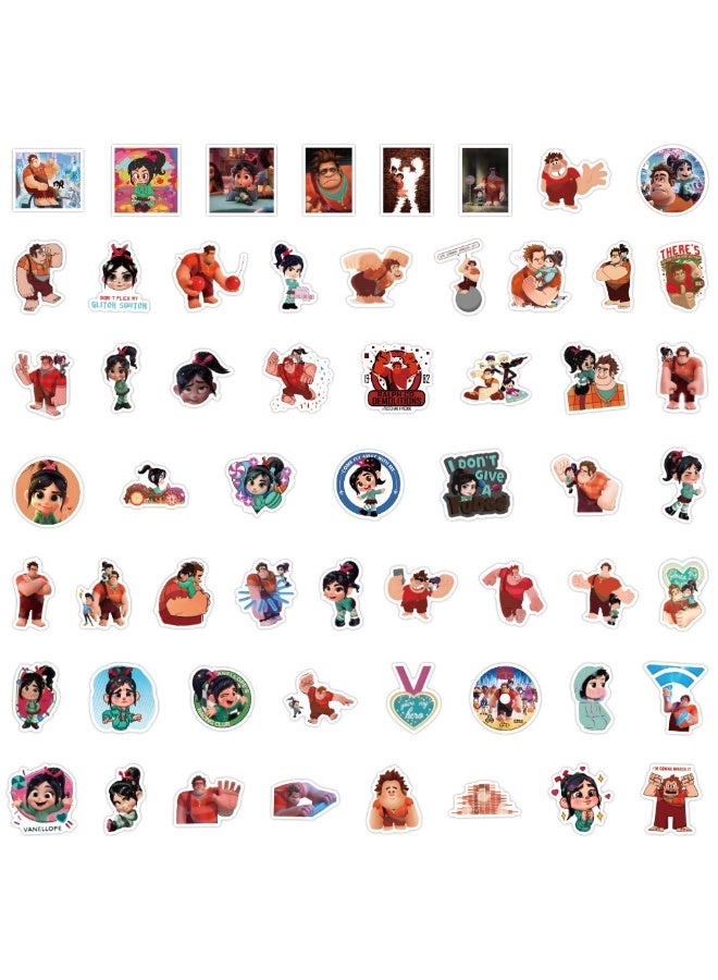 NIBEMINENT 120 Pcs Wreck It Ralph Deco Kit Waterproof Stickers, High Definition Printing Bright Colors, Suitable for Laptop Skateboard Luggage Water Bottle Guitar DIY - Image 3