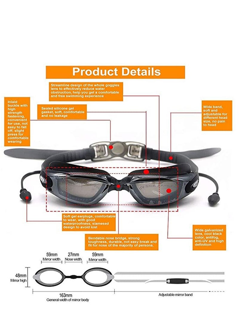 Y&D Cozy Swimming Goggles, Adult Swim Goggles Anti Fog No Leakage Clear Vision UV Protection - Image 2
