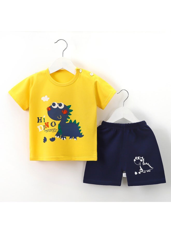 Children's Short-sleeved Suit Cotton Summer New Boys' Summer Clothing Baby T-shirt Girls' Clothing Thin Children's Clothing