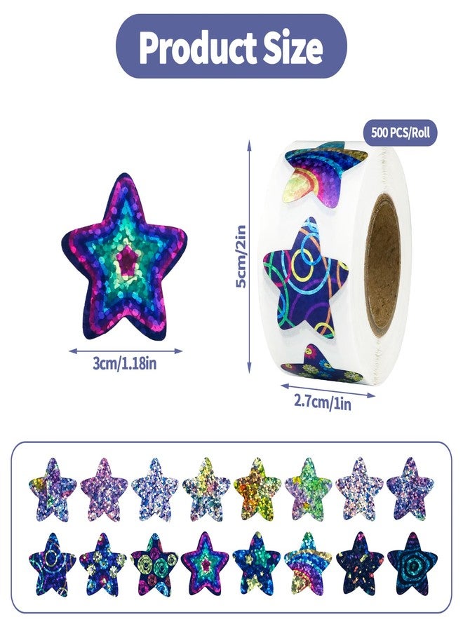 Aecsze 1000 PCS Star Stickers for Kids Reward(16 Designs), Space Galaxy Sticker, Glitter Star Stickers Colored Shiny Labels for Behavior Chart Student Planner Teacher Supplies, Reward Sticker - Image 2