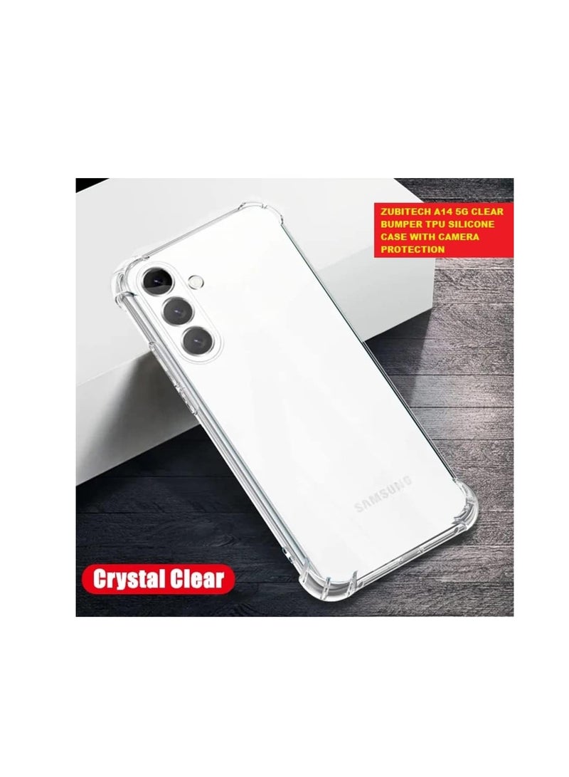 حافظة متوافقة مع هاتف سامسونج جالاكسي A14 4G / 5G، غطاء سيليكون شفاف من مادة TPU غوريلا وواقي مضاد للصدمات وزوايا مقاومة للصدمات - شفاف - Image 3