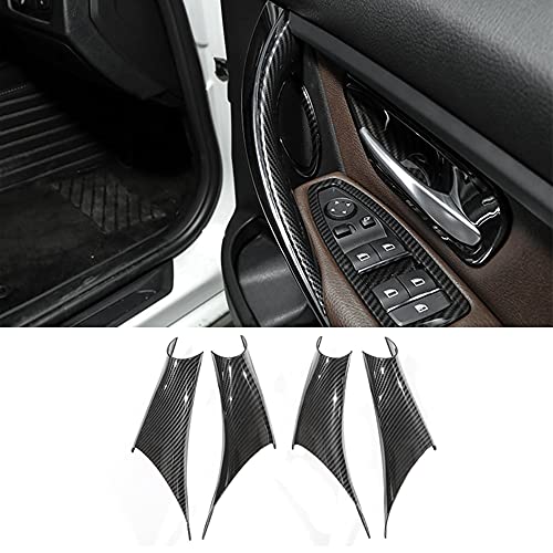 CHUANGHUI 4PCS Car Door Handle Cover Interior Door Pull Handles Protective Decorate Covers for BMW 3 4 Series 3GT F30 F34 F36 320i 328i 330i 335i 340i(Carbon Fiber Color) - Image 1