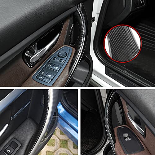 CHUANGHUI 4PCS Car Door Handle Cover Interior Door Pull Handles Protective Decorate Covers for BMW 3 4 Series 3GT F30 F34 F36 320i 328i 330i 335i 340i(Carbon Fiber Color) - Image 3