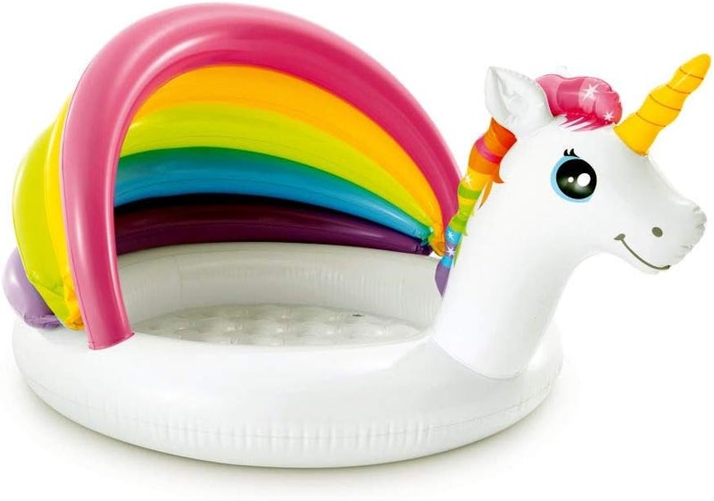 Intex Unicorn Baby Pool - Inflatable Kids Play Pool with Rainbow Canopy 127x102x69cm - Image 4