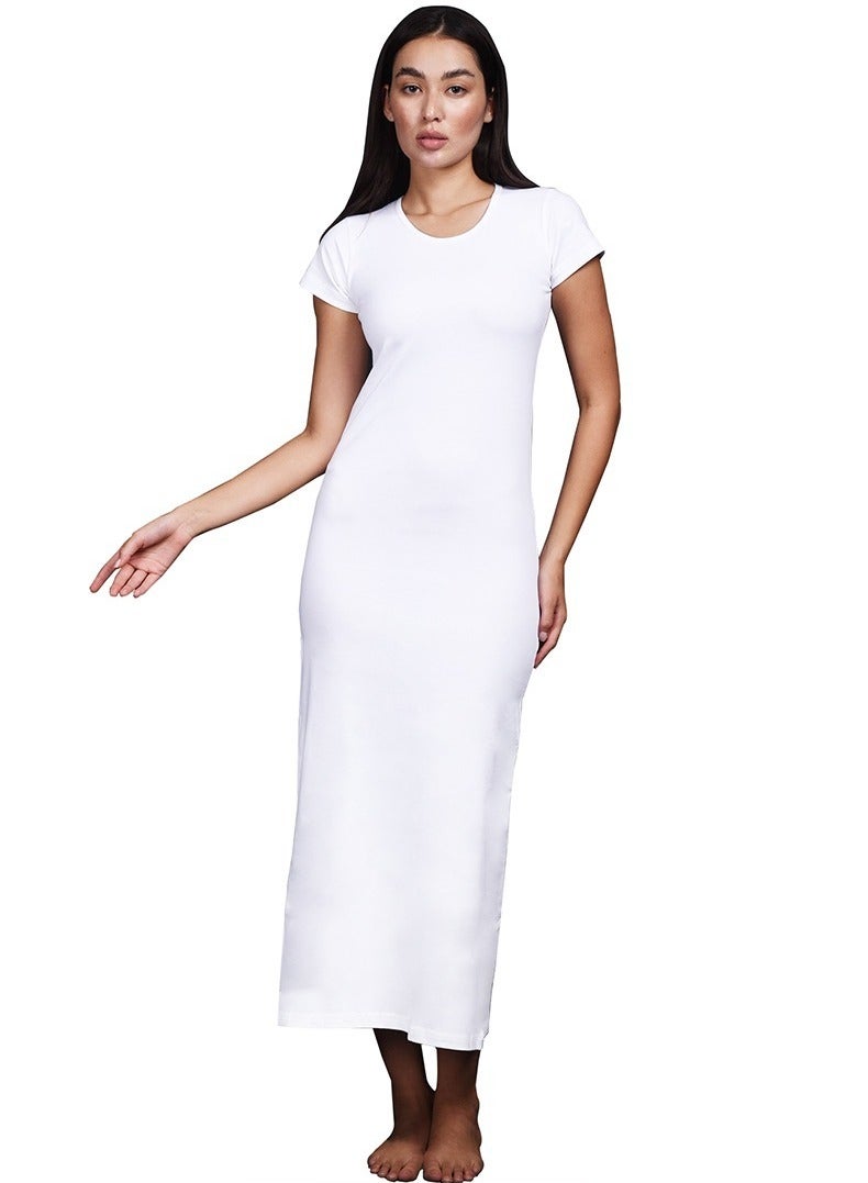 COMODO comodo Half sleeve long dress egyptian cotton 100% 