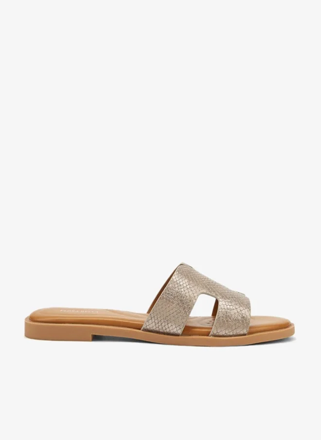 Flora Bella By Shoexpress Textured Slip-On Flat Sandals