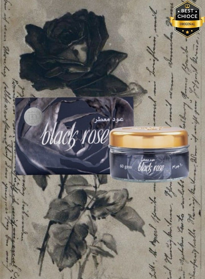 Bakhoor 8 Pieces Black Rose Scented Oud Incense 60 Grams - Image 2