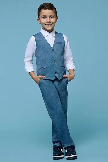R&B Solid Shirt with Waistcoat
