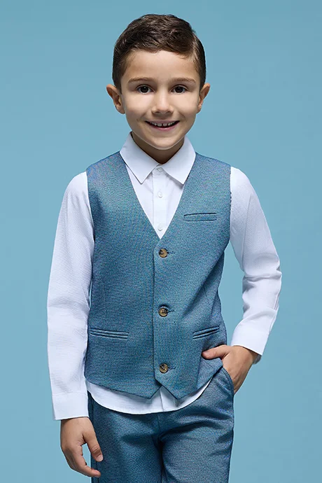 R&B Solid Shirt with Waistcoat