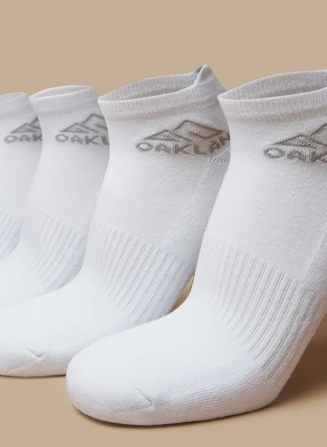 OAKLAN Men's Logo Print Ankle Length Sports Socks - Set of 5