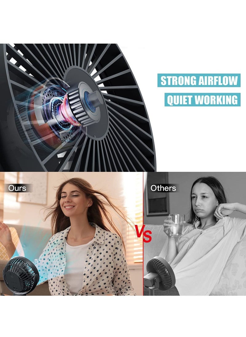 Arabest - Rotating Portable Rechargeable 4 Speed Silent Small Desk Fan - Image 1