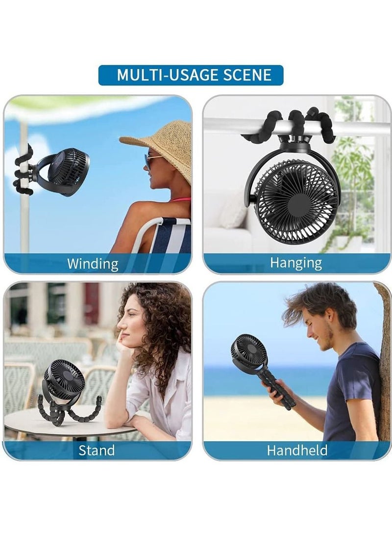 Arabest - Rotating Portable Rechargeable 4 Speed Silent Small Desk Fan - Image 1