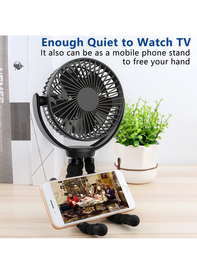 Arabest - Rotating Portable Rechargeable 4 Speed Silent Small Desk Fan - Image 1