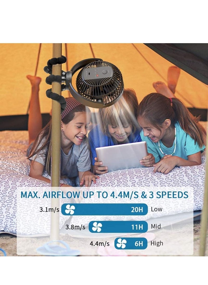 Arabest - Rotating Portable Rechargeable 4 Speed Silent Small Desk Fan - Image 1