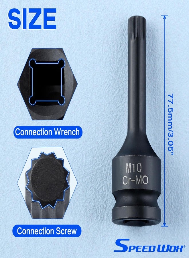 SPEEDWOX 1/2" Drive Impact Bit Socket Set - Triple Square Spline 5mm-18mm - Long One-Piece Construction - Image 5