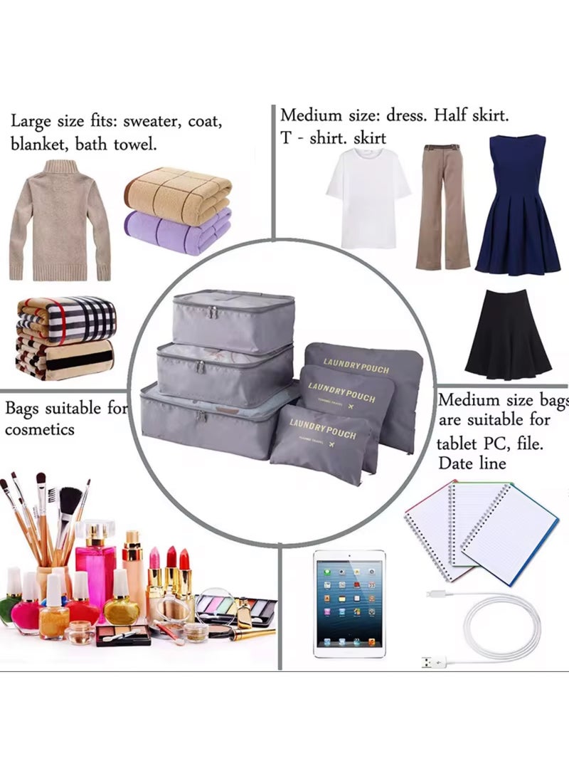 منظم شنط سفر مكون من 6 قطع - Image 5