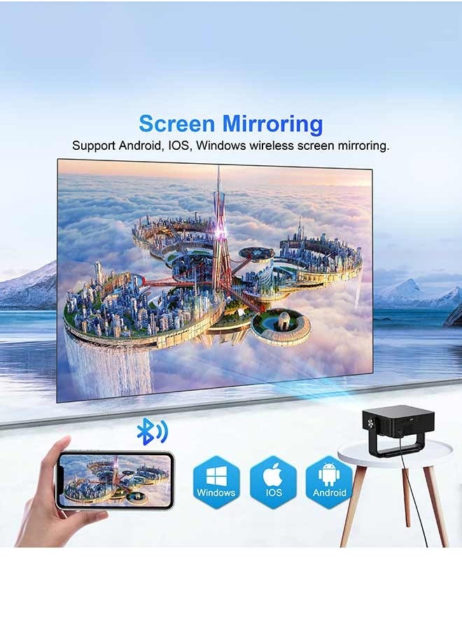 Xnano - 4K Projector with WIFI 6 and Bluetooth, 300ANSI Smart Projector with Auto Keystone Protable Projectors Home Theater Movie Outdoor Mini Projector - Image 1