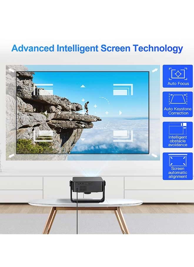 Xnano - 4K Projector with WIFI 6 and Bluetooth, 300ANSI Smart Projector with Auto Keystone Protable Projectors Home Theater Movie Outdoor Mini Projector - Image 1
