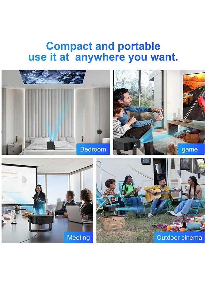Xnano - 4K Projector with WIFI 6 and Bluetooth, 300ANSI Smart Projector with Auto Keystone Protable Projectors Home Theater Movie Outdoor Mini Projector - Image 1