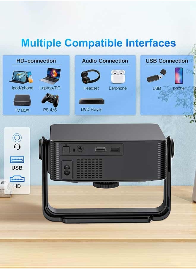 Xnano - 4K Projector with WIFI 6 and Bluetooth, 300ANSI Smart Projector with Auto Keystone Protable Projectors Home Theater Movie Outdoor Mini Projector - Image 1