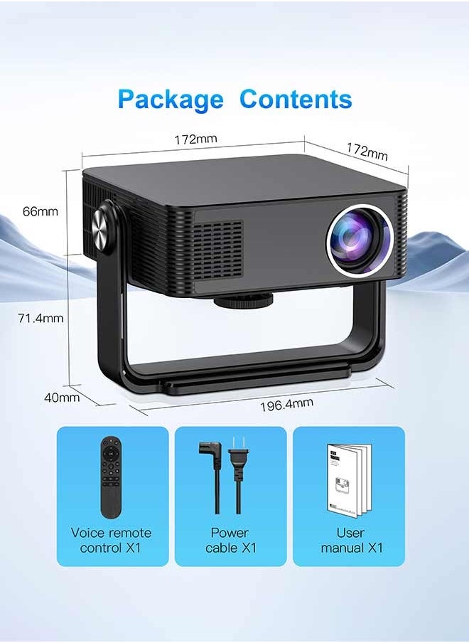 Xnano - 4K Projector with WIFI 6 and Bluetooth, 300ANSI Smart Projector with Auto Keystone Protable Projectors Home Theater Movie Outdoor Mini Projector - Image 1