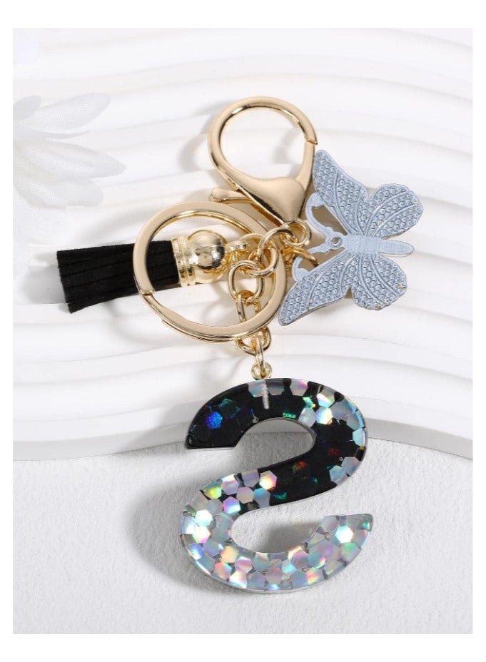 Butterfly and letter S car key chain - Image 3